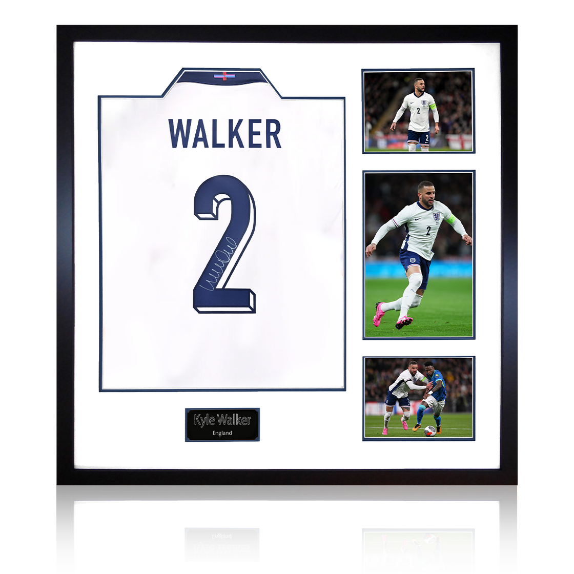 Kyle Walker Signed England Shirt Elite Frame