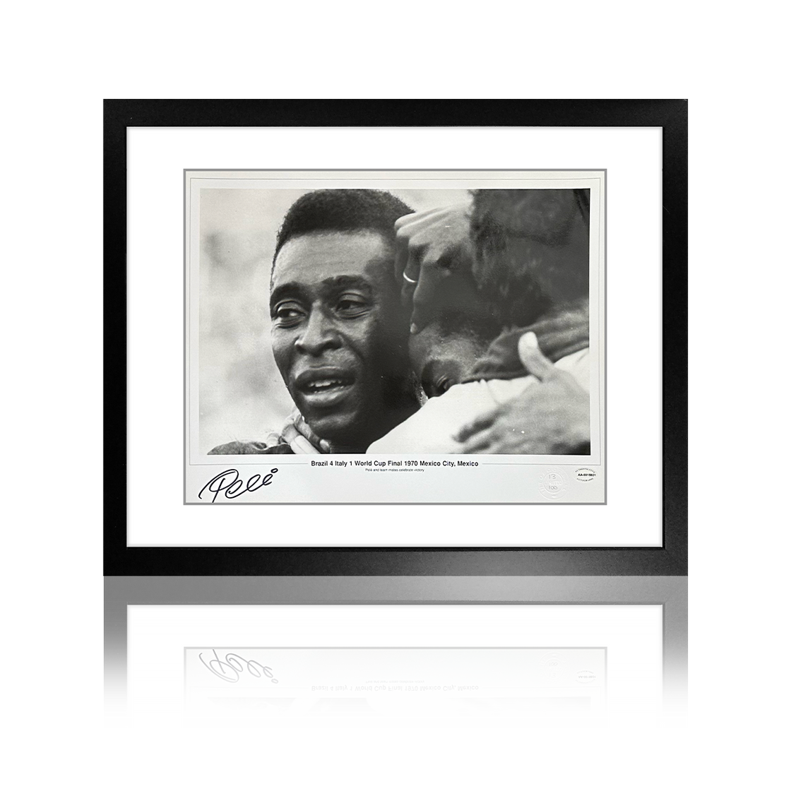 Pele Signed Brazil Deluxe Mount Display of 100