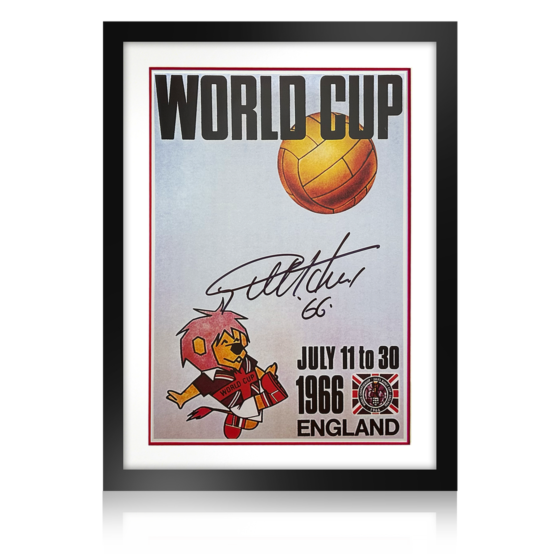 Geoff Hurst Signed England World Cup 66' Signed Poster Deluxe Mount Display