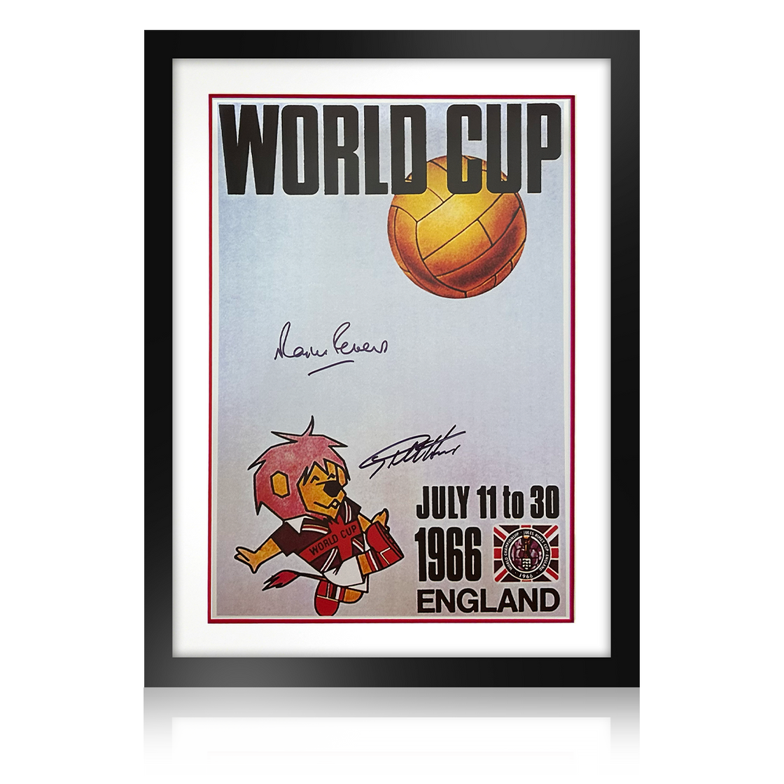 Geoff Hurst & Martin Peters Signed England World Cup 1966 Signed Poster Deluxe Mount Display