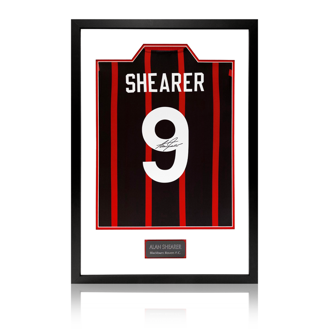 Alan Shearer Signed Retro Blackburn Rovers Shirt Premium Frame