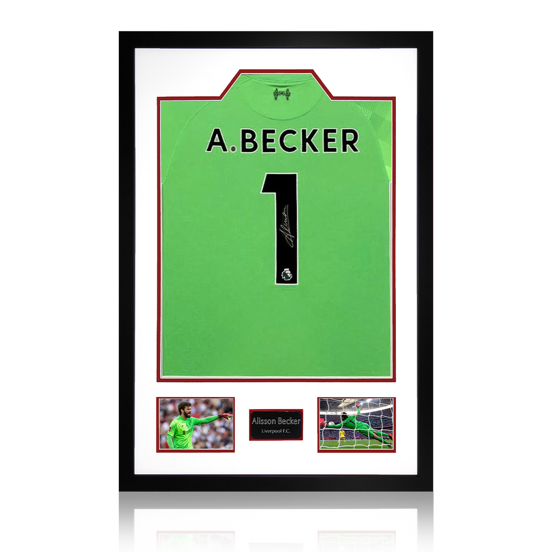 Alisson Becker Signed 21/22 Liverpool Shirt Premium Frame