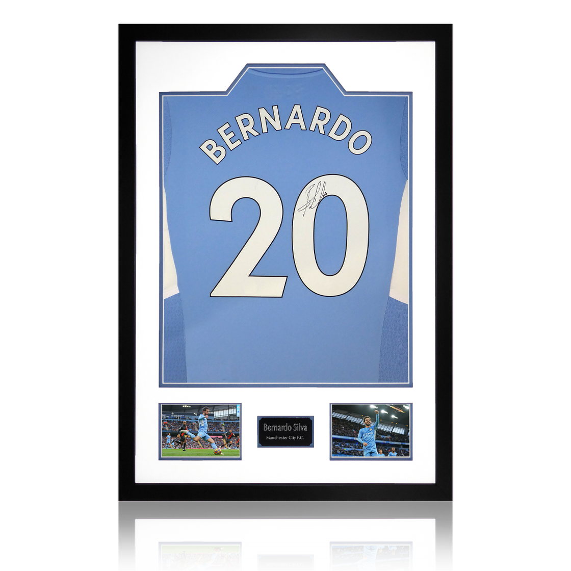 Bernardo Silva Signed Man City 21-22 Shirt Premium Frame