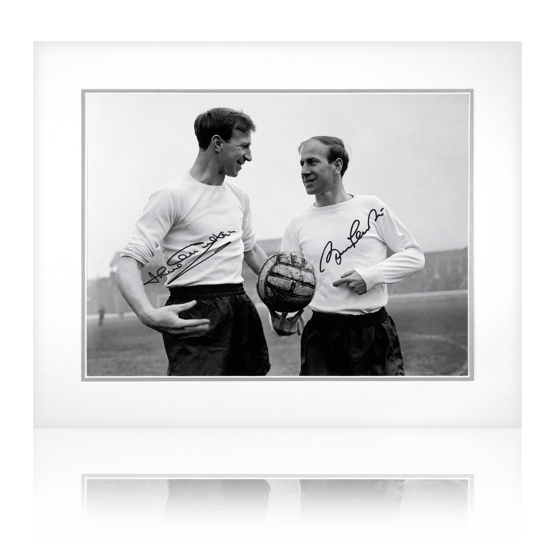 Bobby Charlton & Jack Charlton Signed Mount