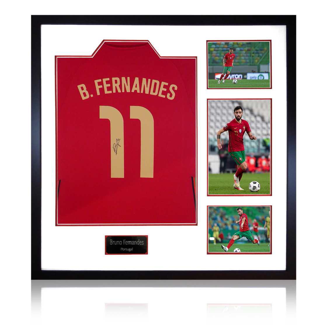 Bruno Fernandes Signed Portugal Shirt Elite Frame