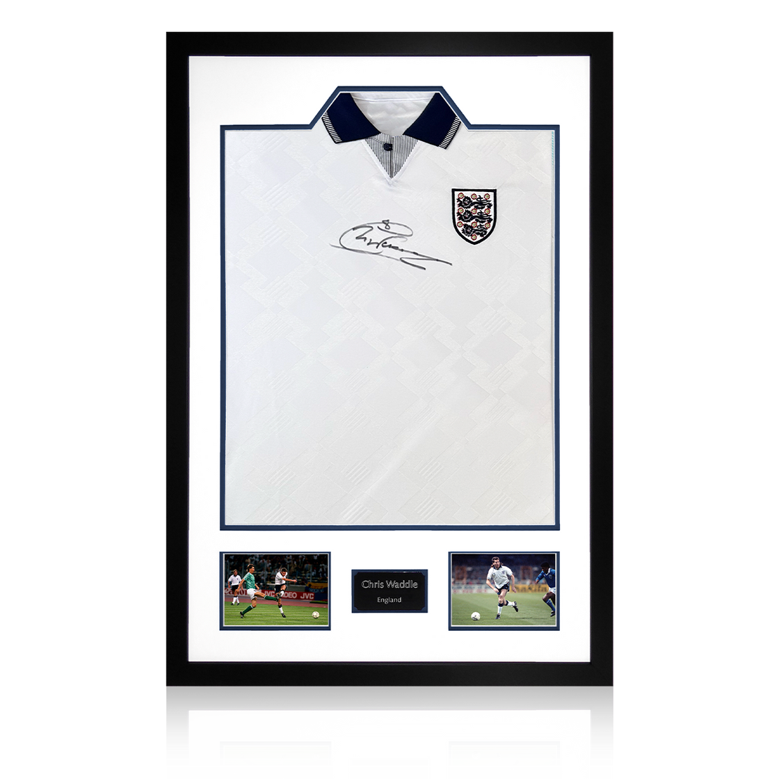 Chris Waddle Signed England 90' Shirt Premium Frame