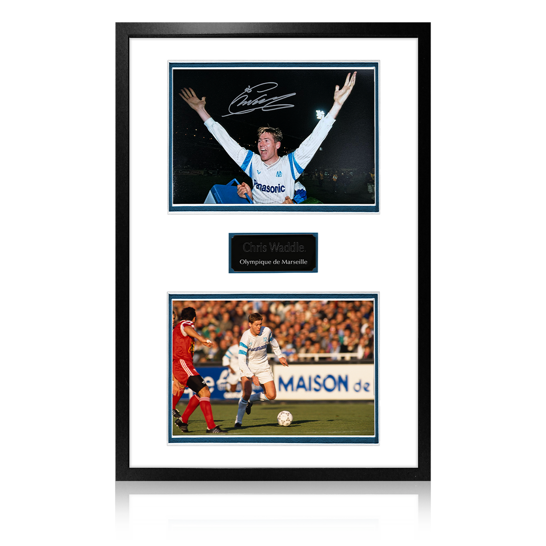 Chris Waddle Signed Olympique de Marseille Iconic Frame