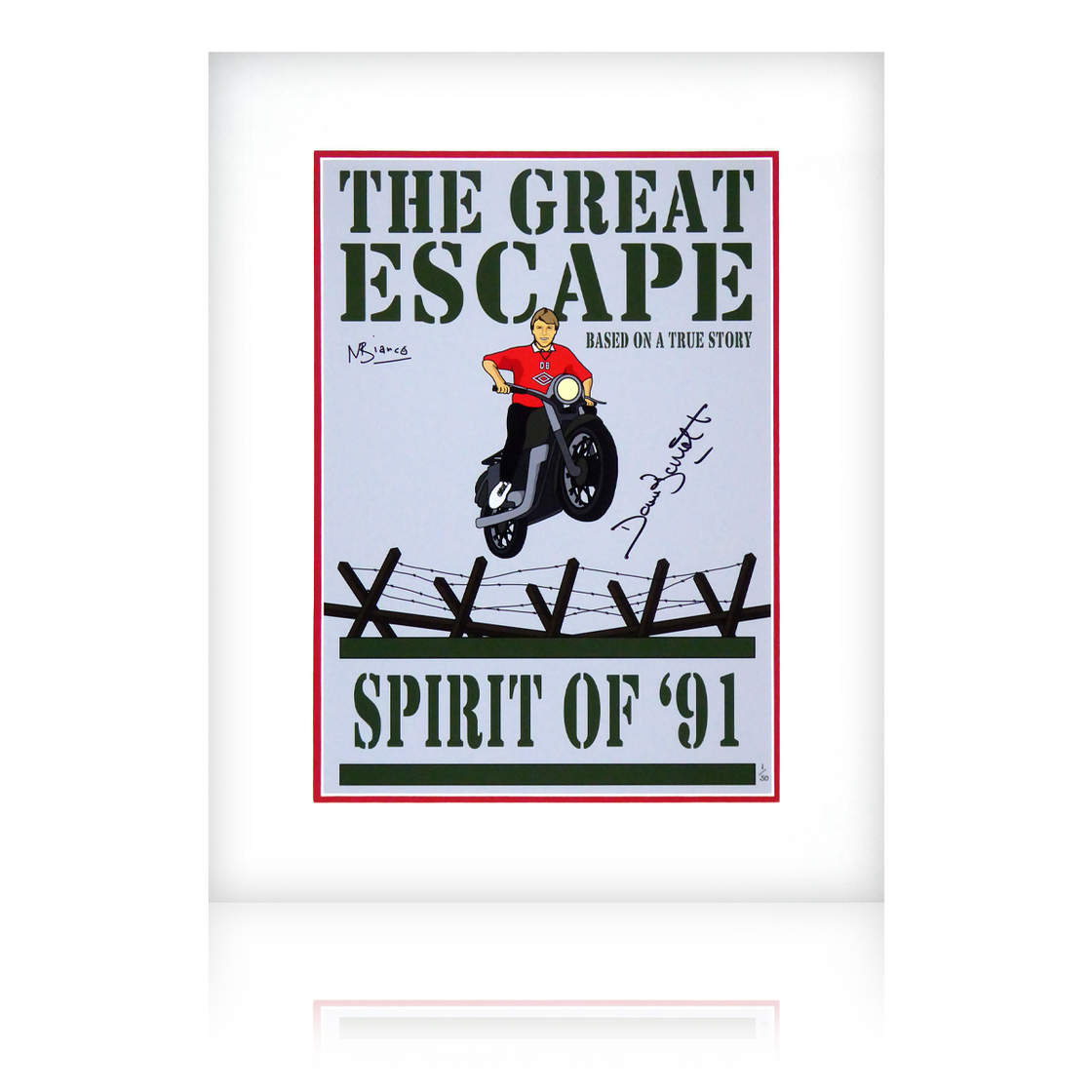 Dave Bassett Signed Great Escape 91 Poster Mount