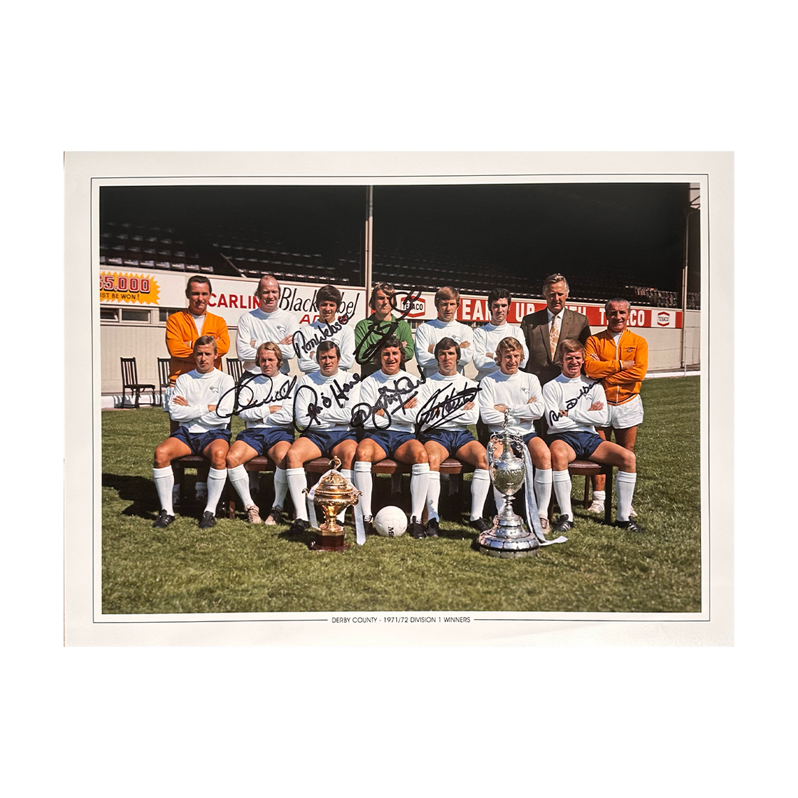 Derby County 1971/72 Squad Signed (Signed by 7) 16x12