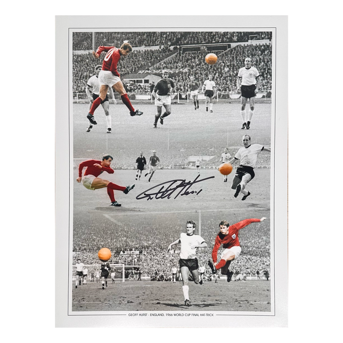 Geoff Hurst Signed England 16x12