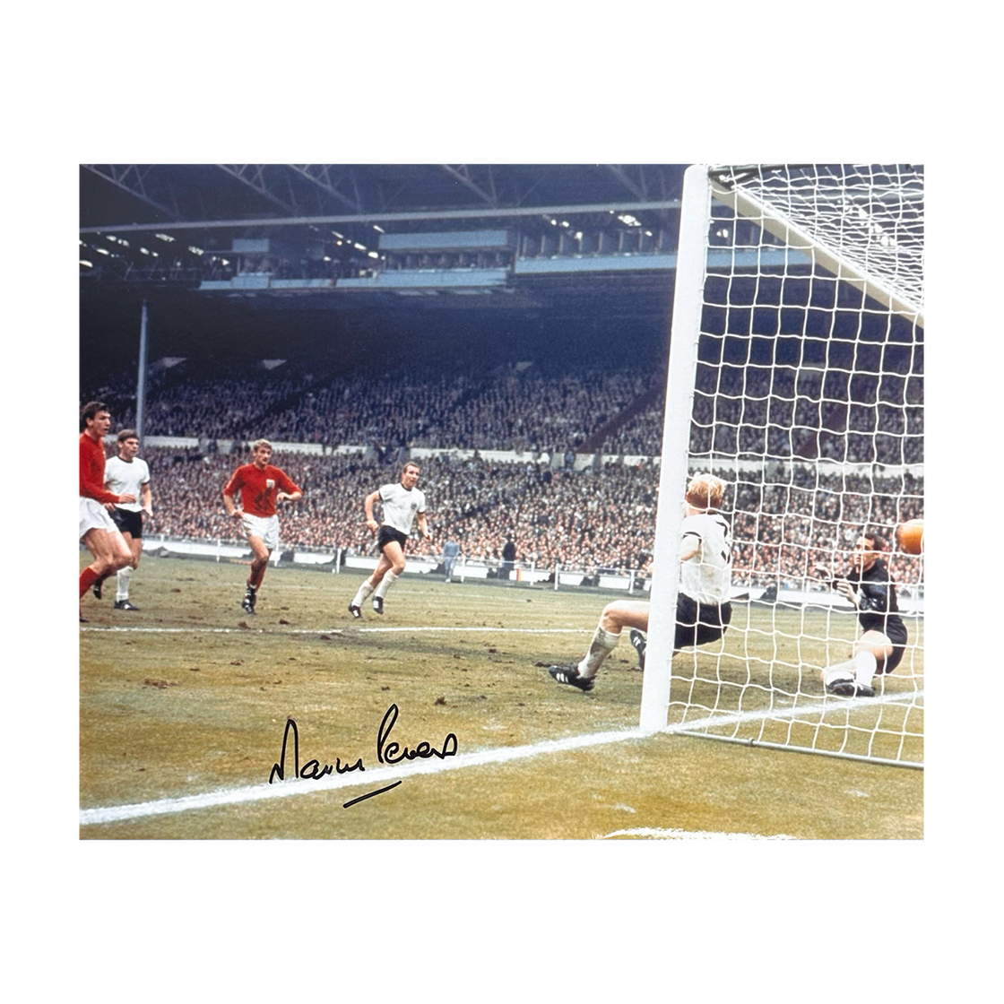 Martin Peters Signed England 10x8