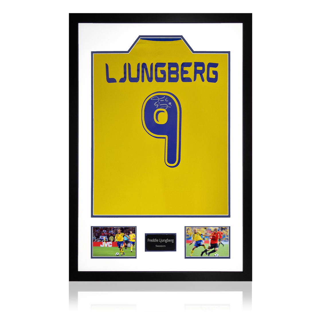 Freddie Ljungberg Signed Sweden Shirt Premium Frame