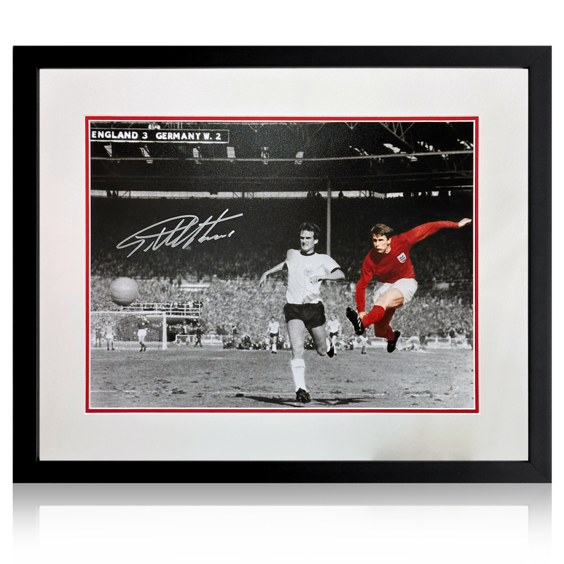 Geoff Hurst Signed England Deluxe Mount Display