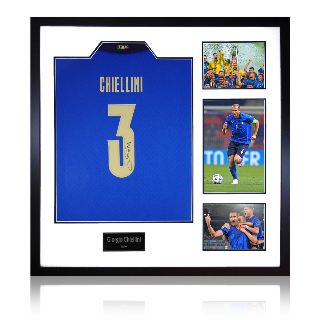 Giorgio Chiellini Signed Italy Shirt Elite Frame