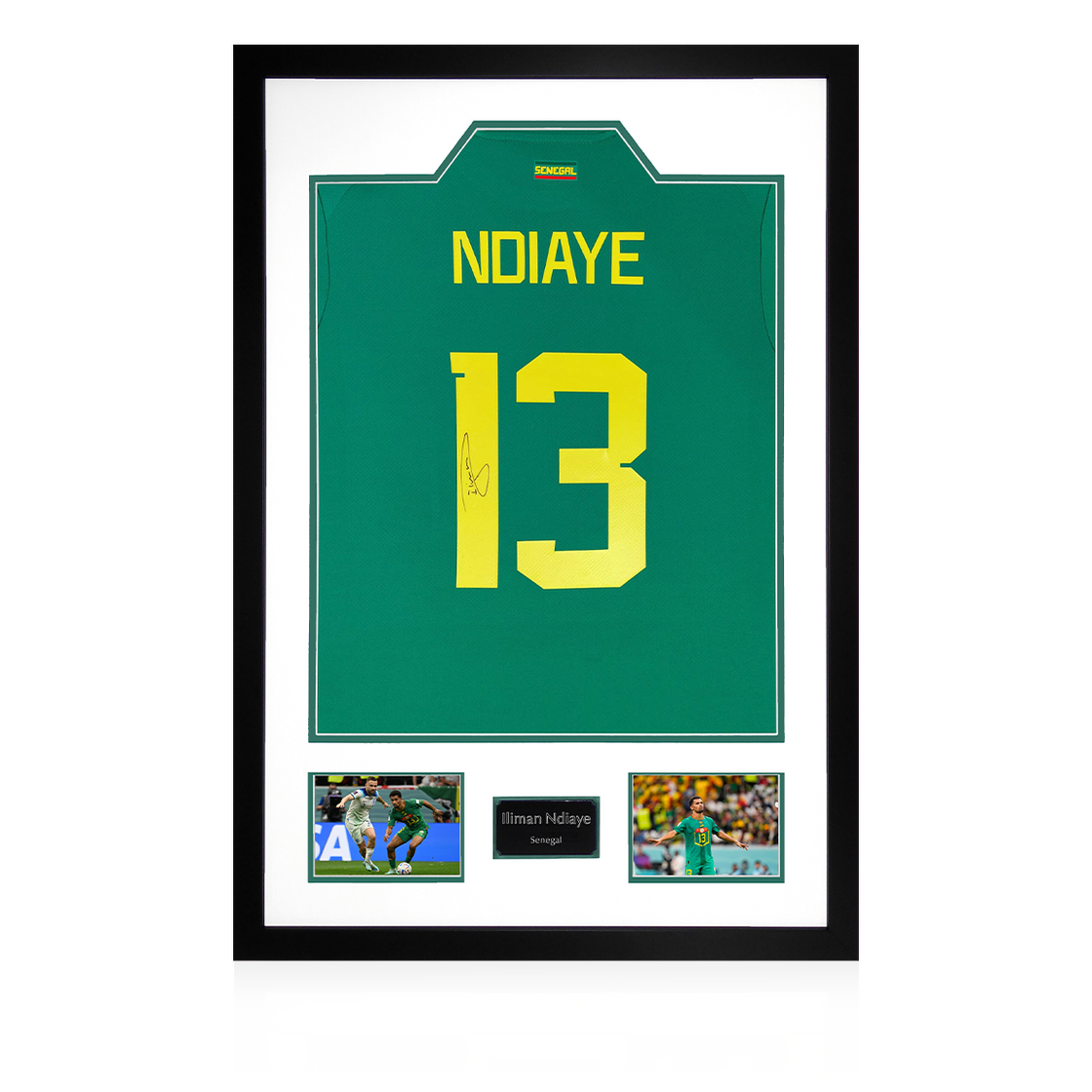 Iliman Ndiaye Signed Senegal Shirt Premium Frame