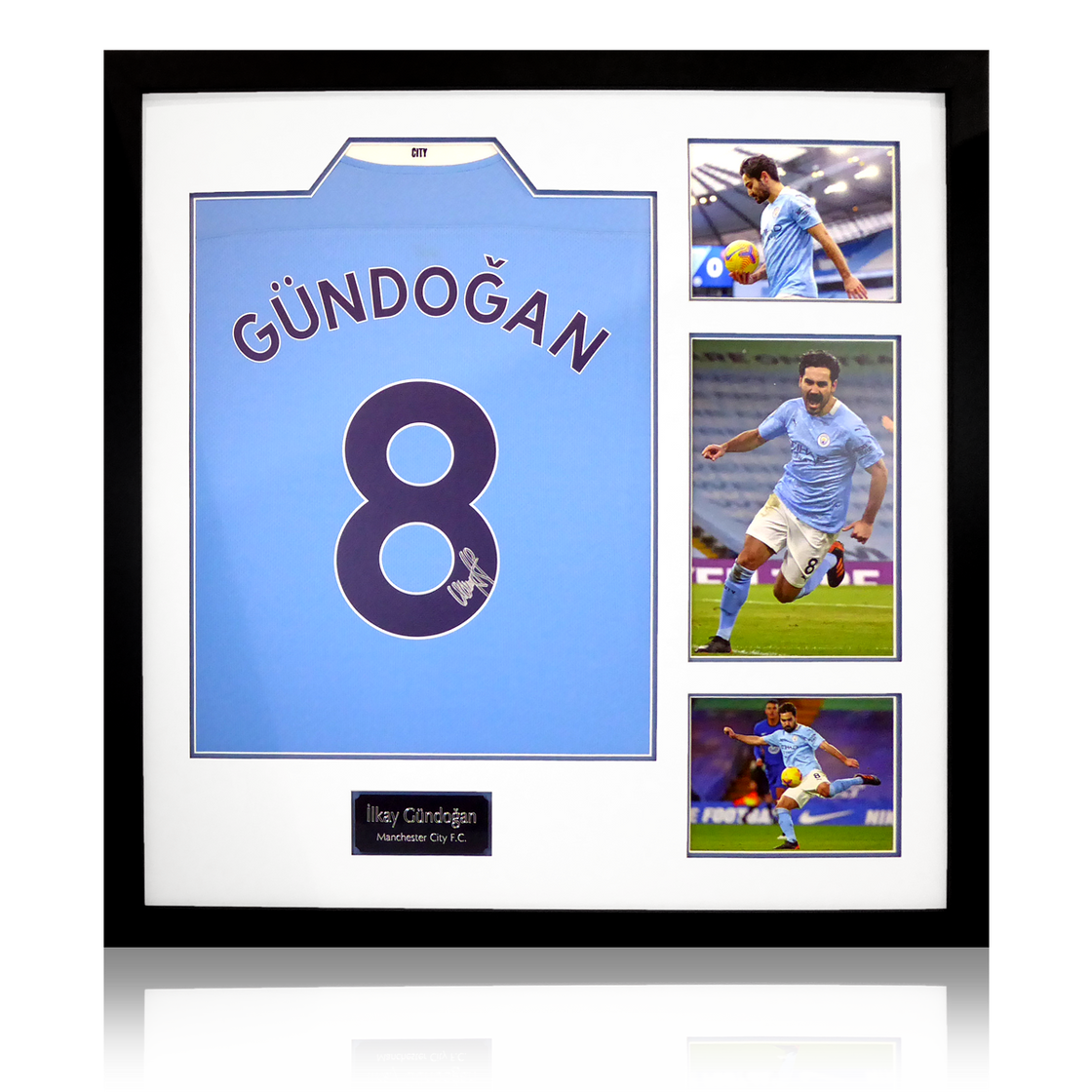 Ilkay Gundogan Signed 20/21 Manchester City Shirt Elite Frame