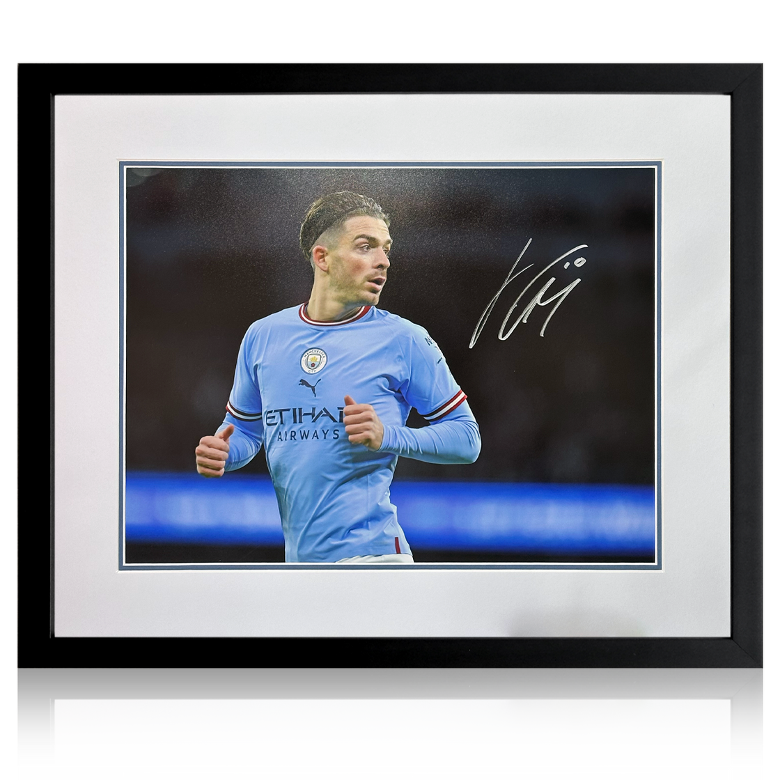 Jack Grealish Signed Manchester City Deluxe Mount Display