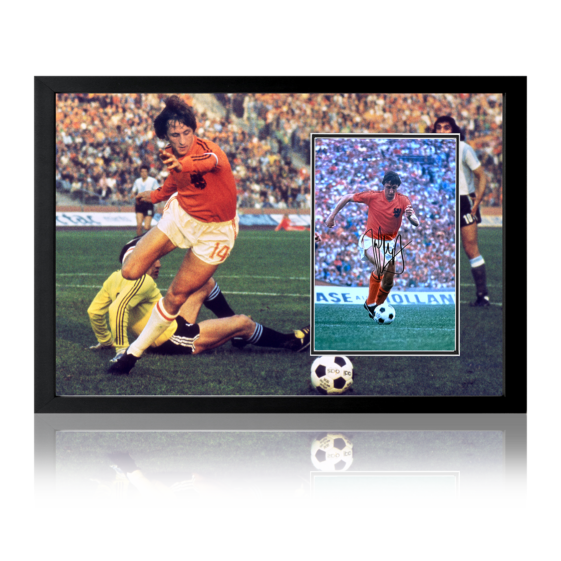 Johan Cruyff Signed Netherlands Photo Display