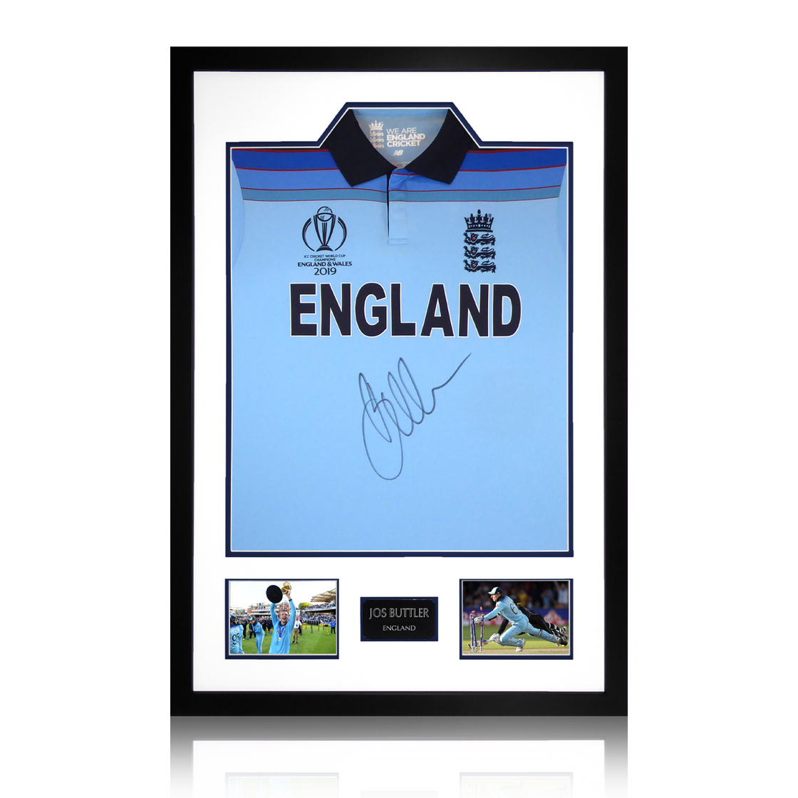 Jos Buttler Framed Signed World Cup Shirt Display