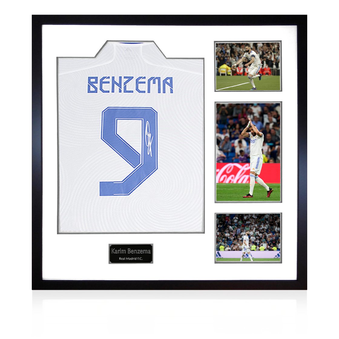 Karim Benzema Signed Real Madrid Shirt Elite Frame