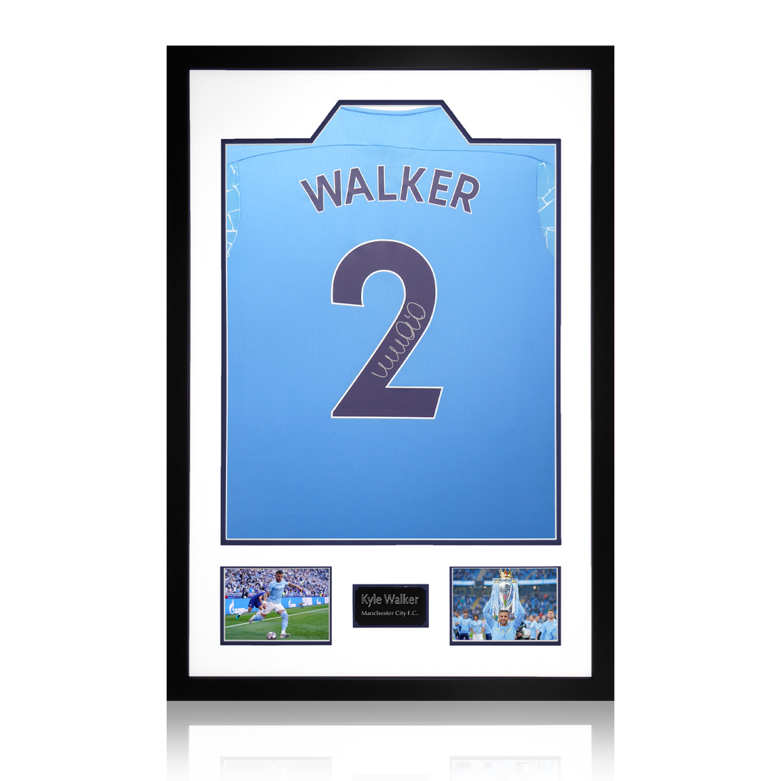 Kyle Walker Signed 20/21 Manchester City Shirt Premium Frame