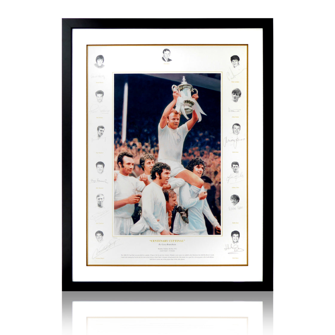 Leeds United Squad Signed Centenary Cup Final Deluxe Mount Display