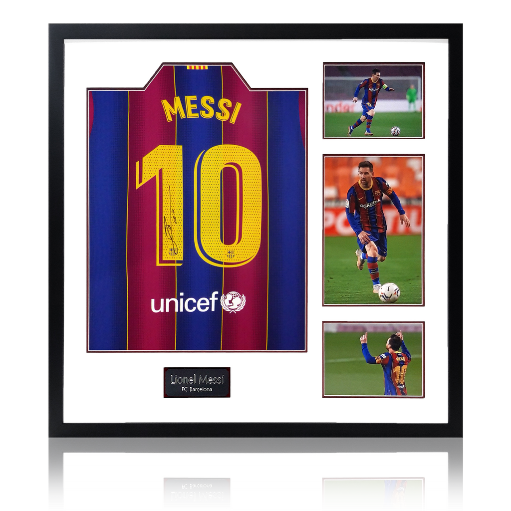 Signed Lionel Messi Shirt Framed FC Barcelona Icon