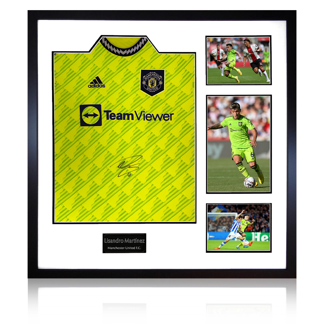 Lisandro Martínez Front Signed Manchester United Third Kit Elite Frame