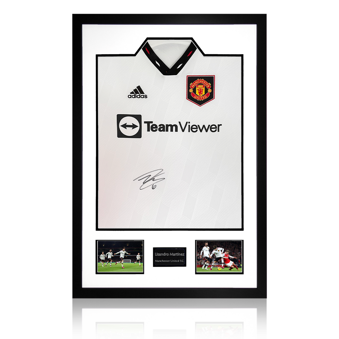 Lisandro Martínez Front Signed Manchester United Away Kit Premium Frame