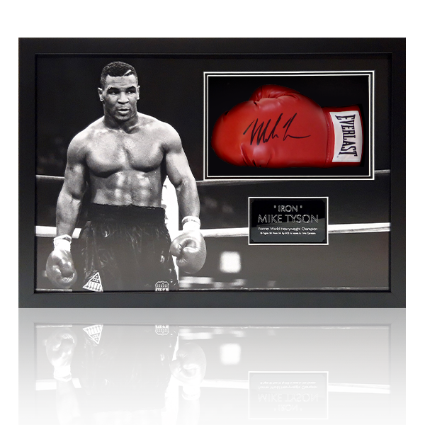 Mike Tyson Signed Red Everlast Glove Iconic Frame