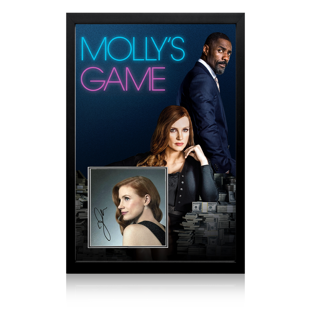 Jessica Chastain Signed Mollys Game Display The Fan Cave Memorabilia 