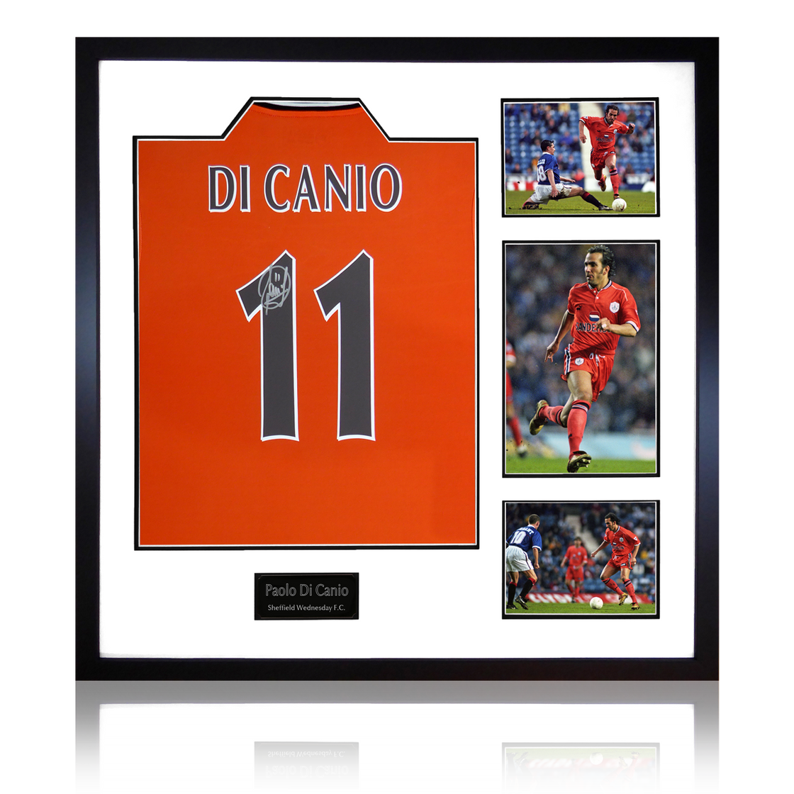 Paolo Di Canio Signed Sheffield Wednesday 1998 Away Shirt Elite Frame