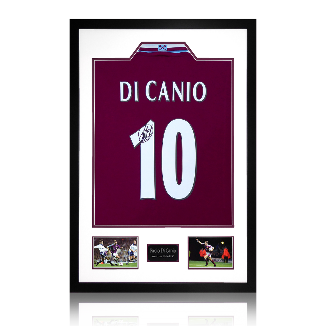 Paolo Di Canio Signed West Ham Shirt Premium Frame