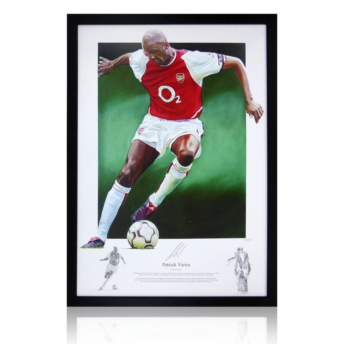 Patrick Vieira Arsenal Signed Artwork Deluxe Mount Display