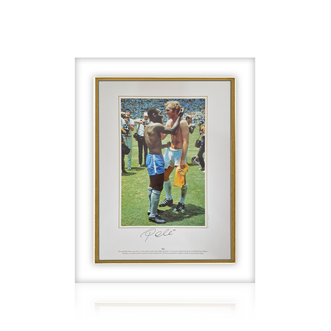 Pele Signed England v Brazil Mount