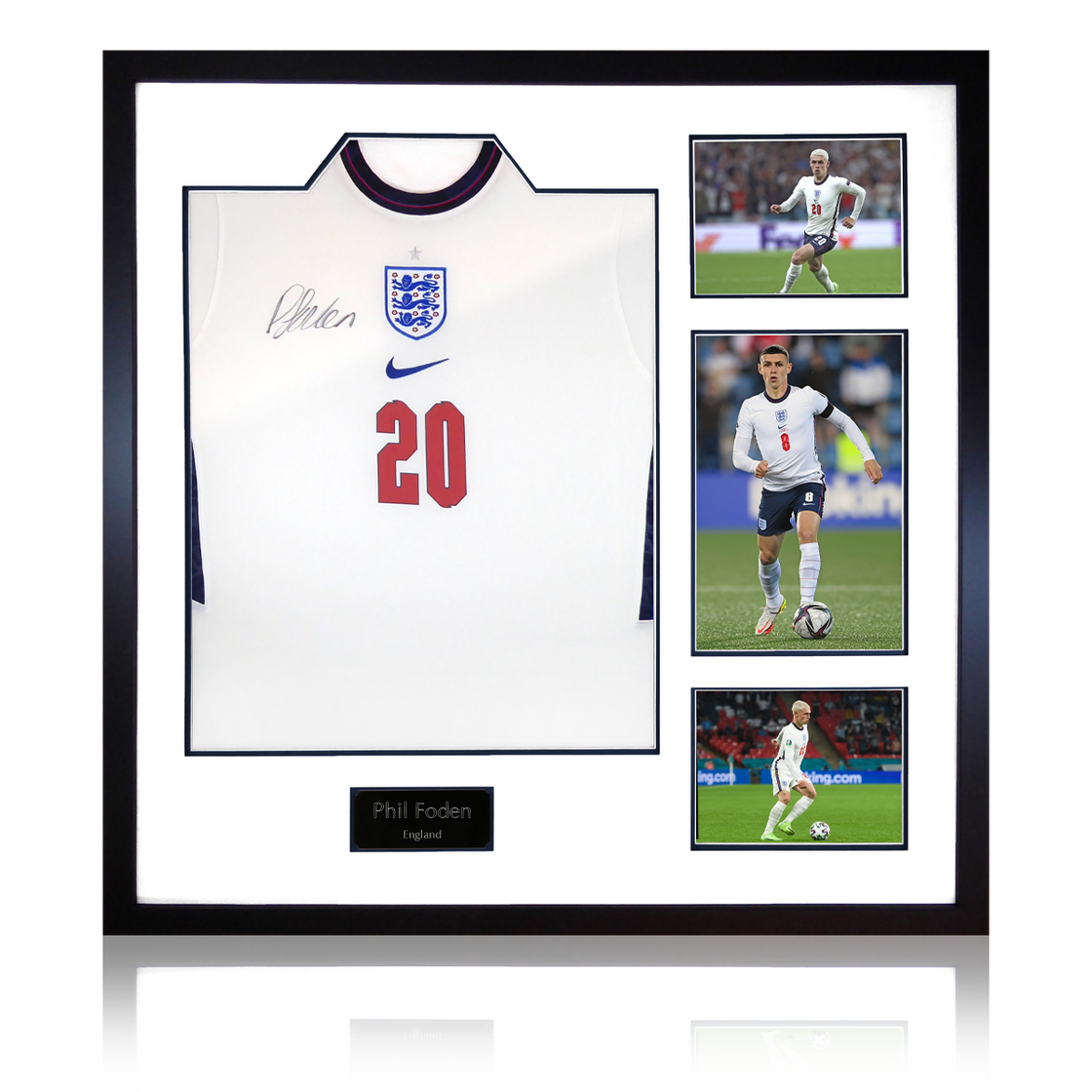 Phil Foden Signed England Shirt Elite Frame