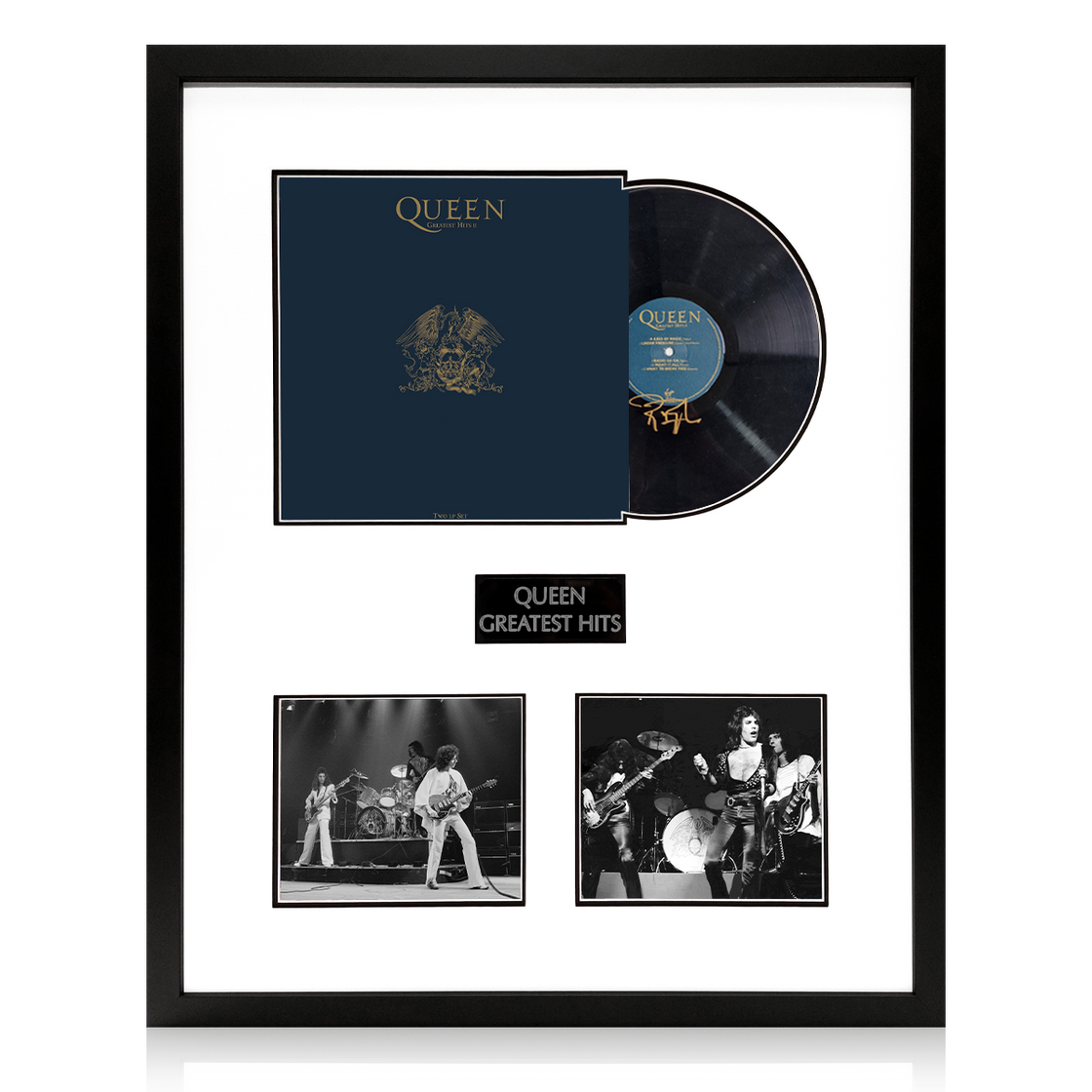 Roger Taylor Signed Queen LP Display