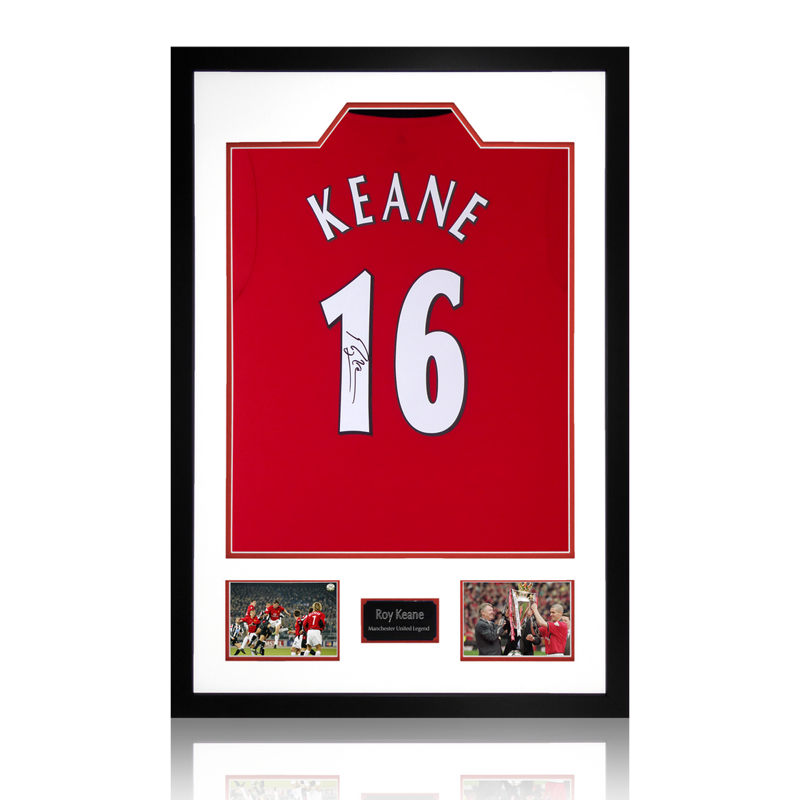 Roy Keane Signed Manchester United Shirt Display