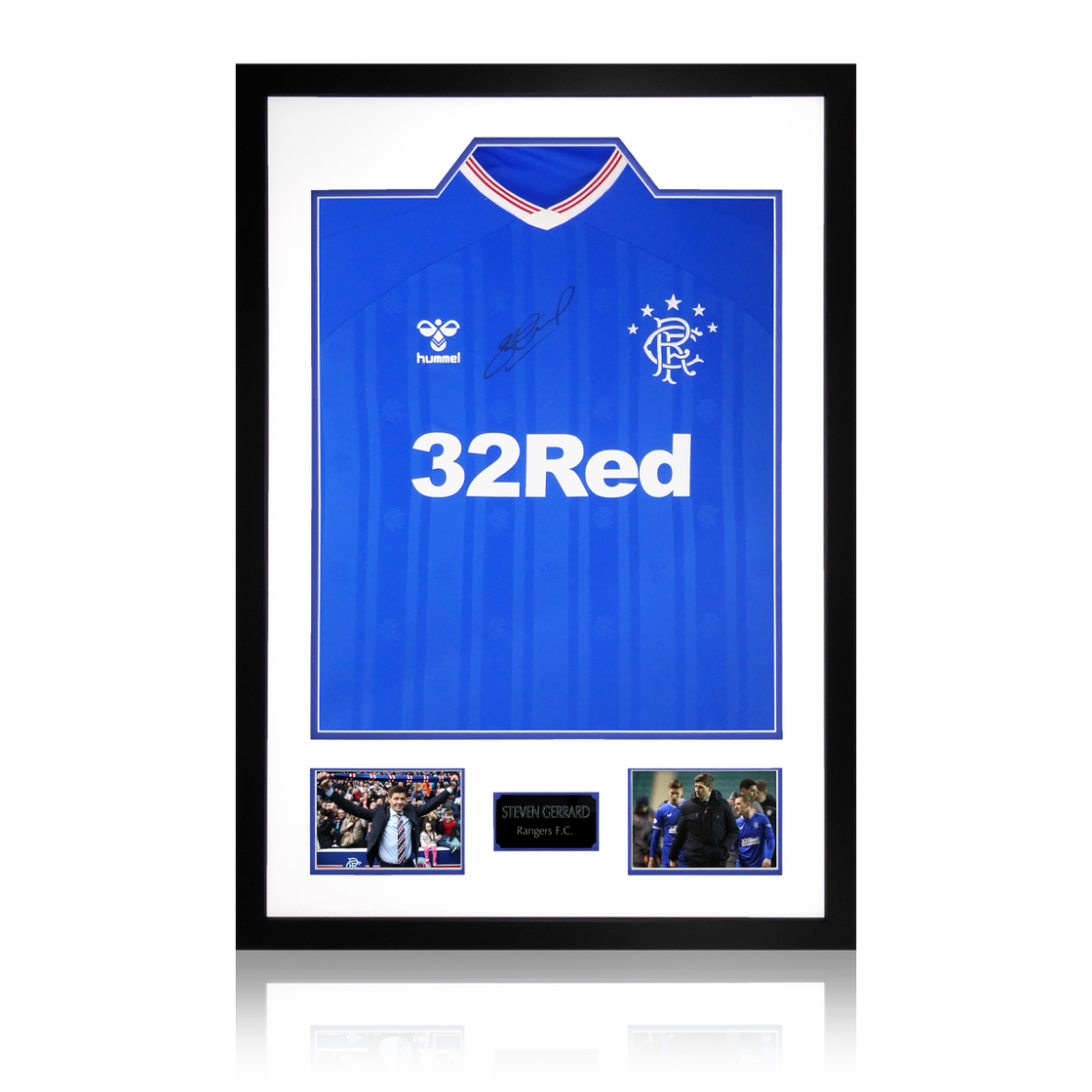 Steven Gerrard Signed Rangers Shirt Premium