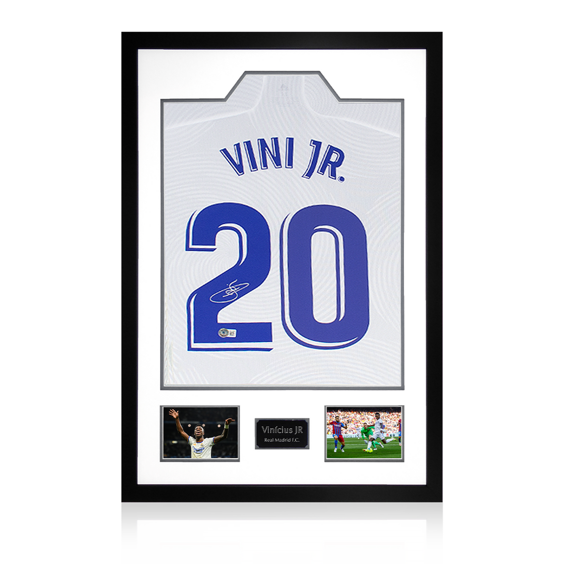 Vinicius Jnr Signed Real Madrid Shirt Premium Frame