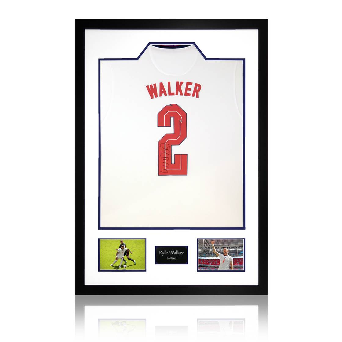 Kyle Walker Signed England Shirt Premium Frame