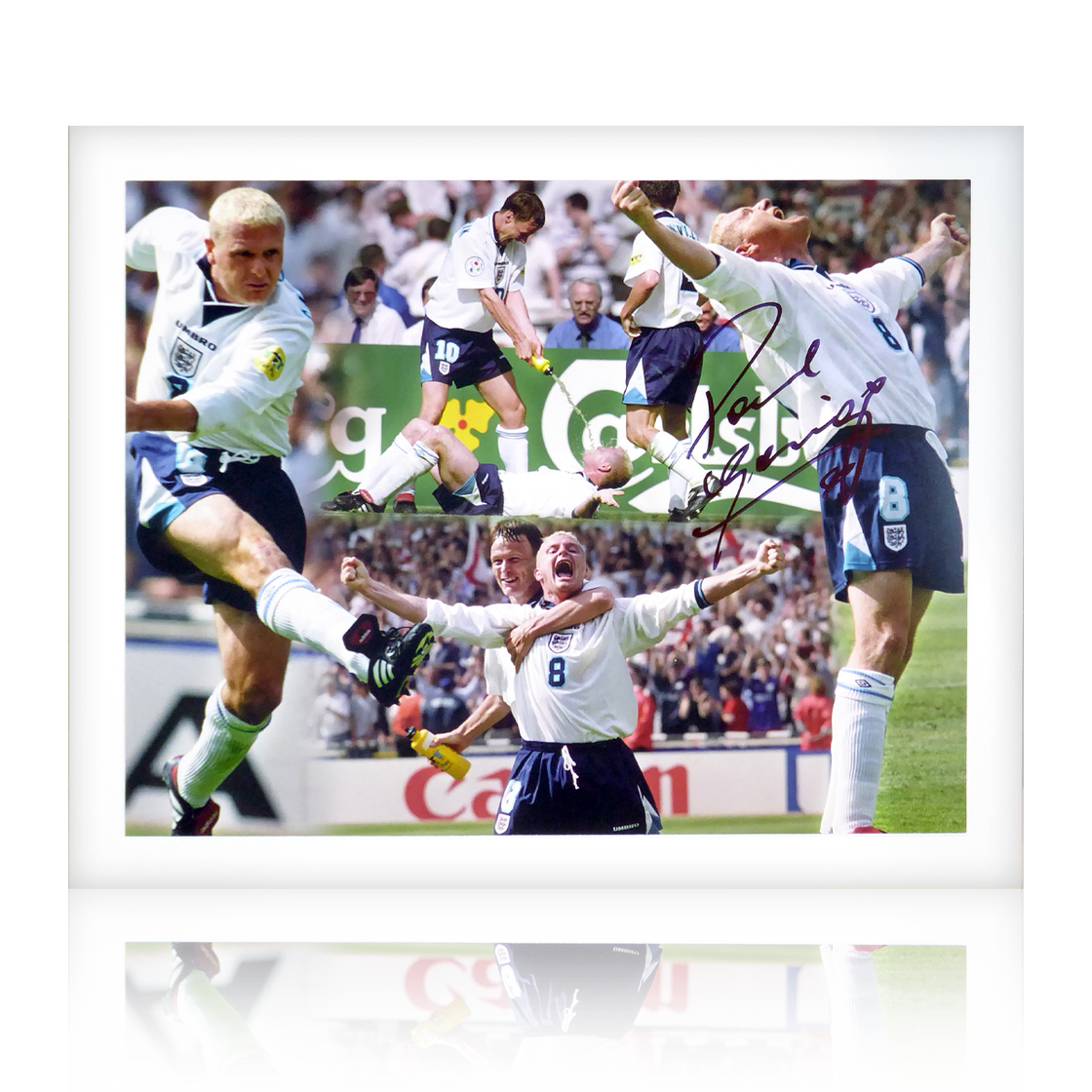 Paul Gascoigne Signed Euro 96 Montage