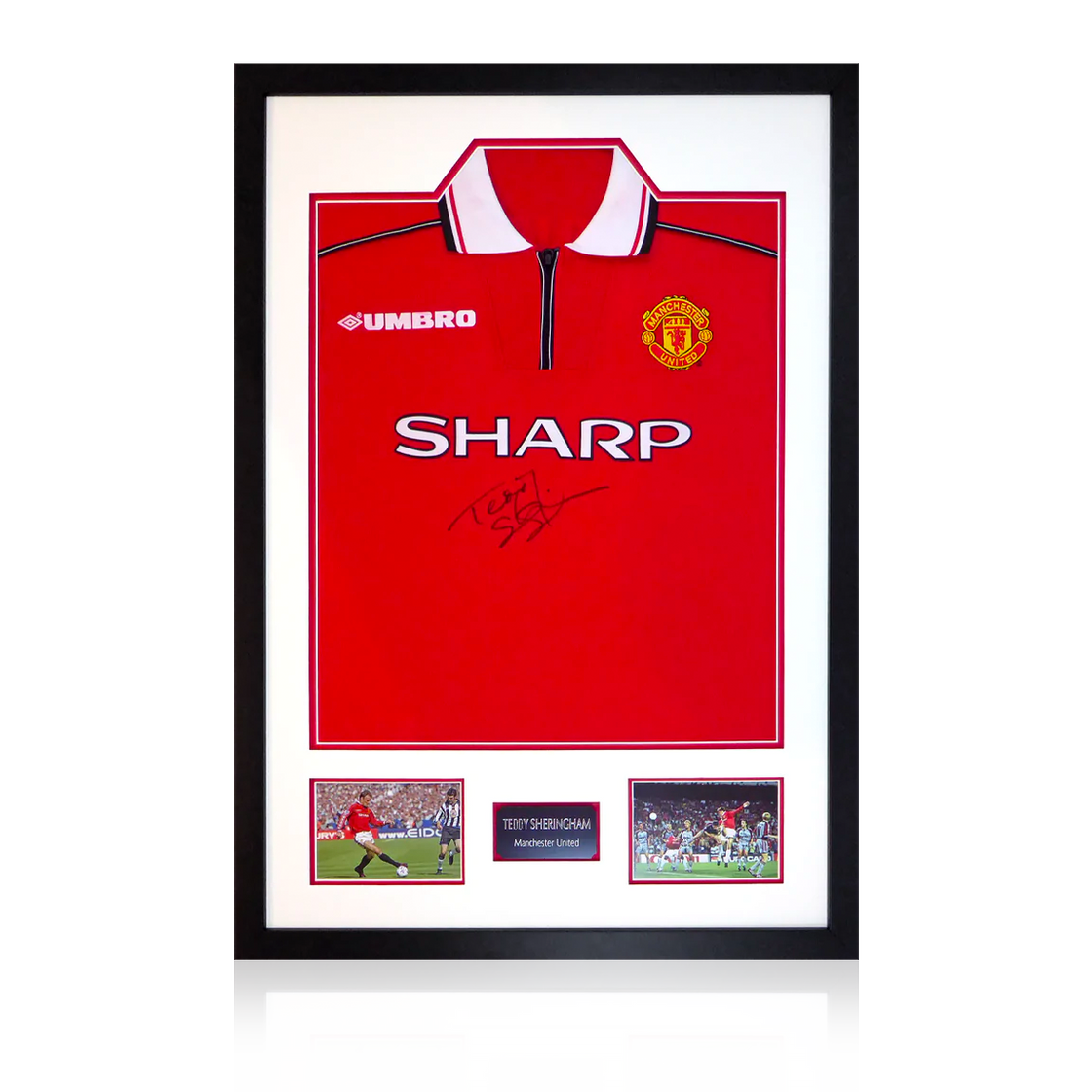 Teddy Sheringham Signed Manchester United Shirt Premium Frame